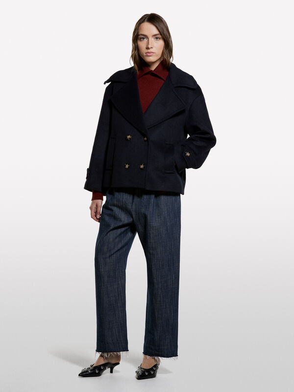 Oversized fit peacoat - women's coats | Sisley