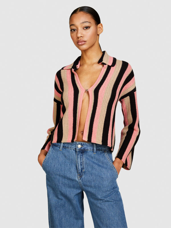 Multicolor striped cardigan - women's cardigans | Sisley