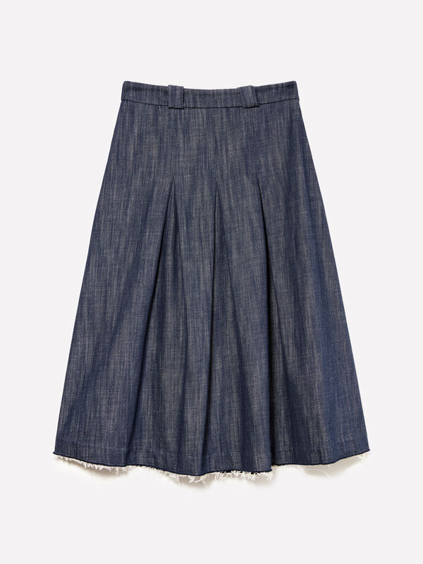 Blue denim circle skirt - women's midi skirts | Sisley