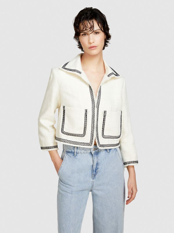 Frayed bouclé jacket - women's jackets | Sisley