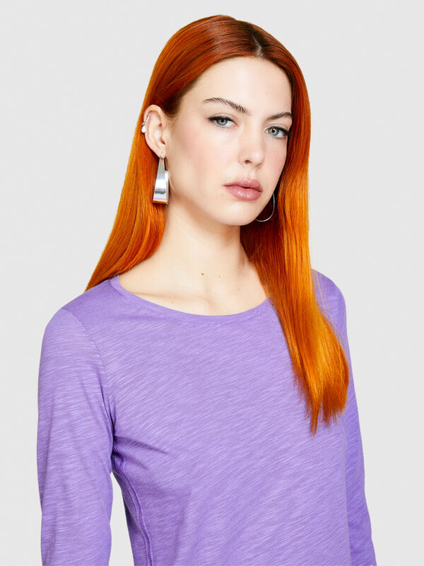 Solid color t-shirt - women's long sleeve t-shirts | Sisley