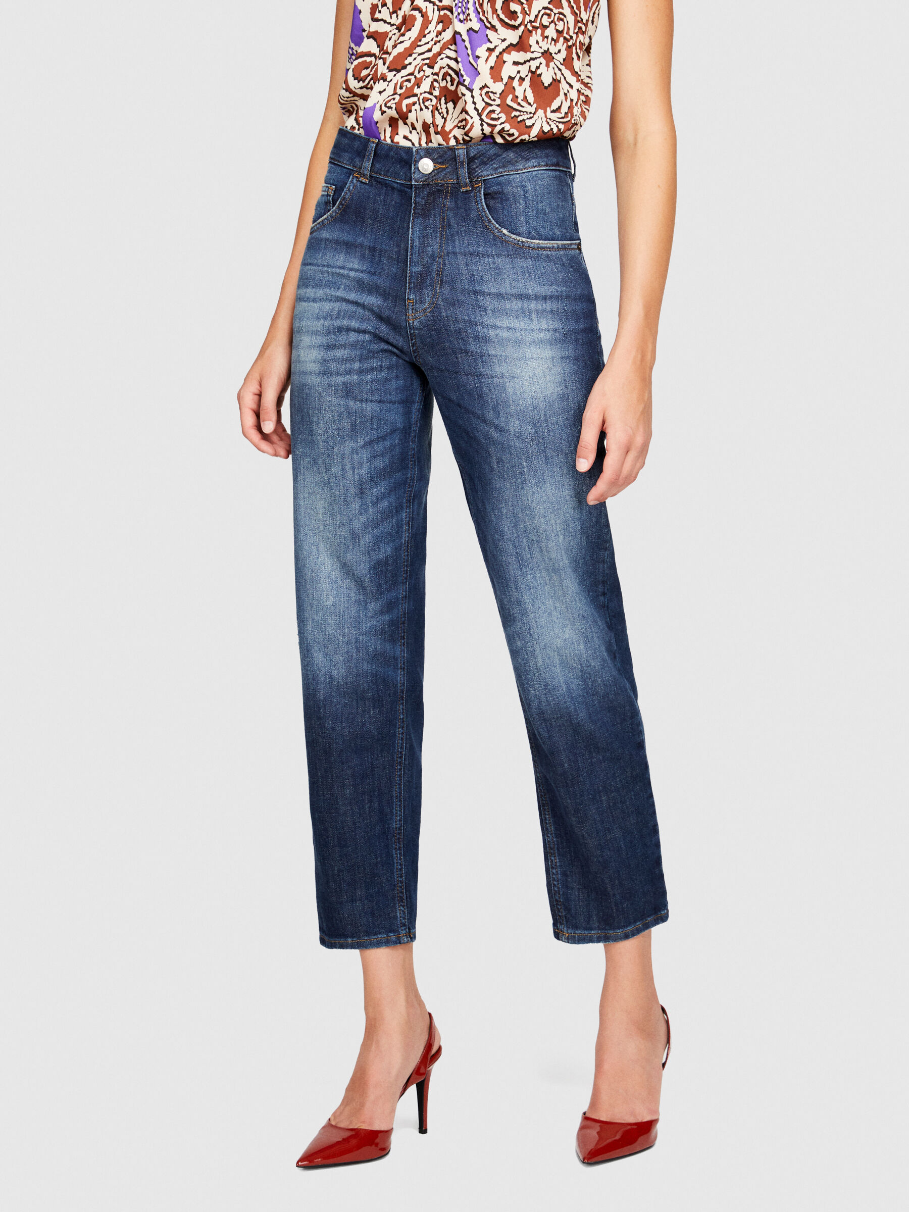 Regular fit Manhattan jeans with a used look Dark Blue Sisley