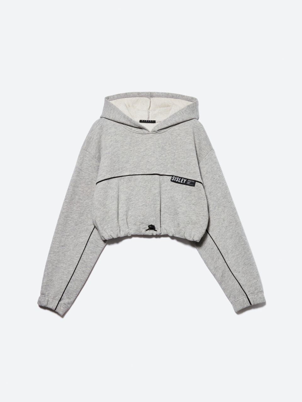 Cropped hoodie with drawstring