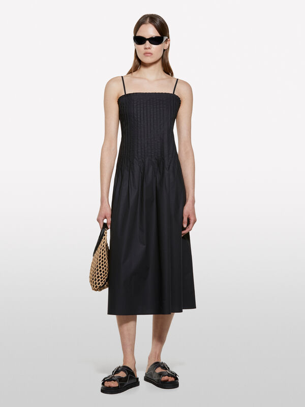 Black flared midi dress - women's midi dresses | Sisley