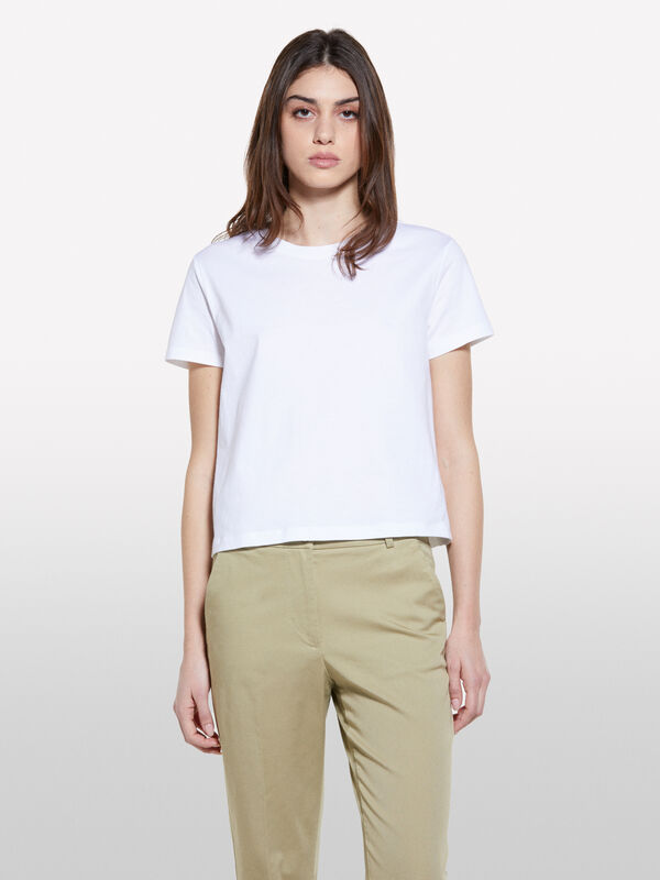 White boxy fit t-shirt - women's short sleeve t-shirts | Sisley