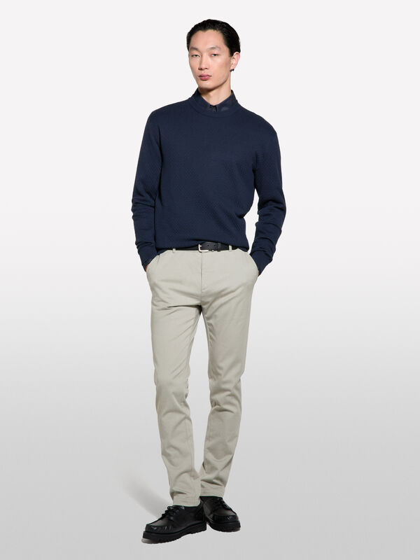 Dark blue crew neck sweater - men's crew neck sweaters | Sisley