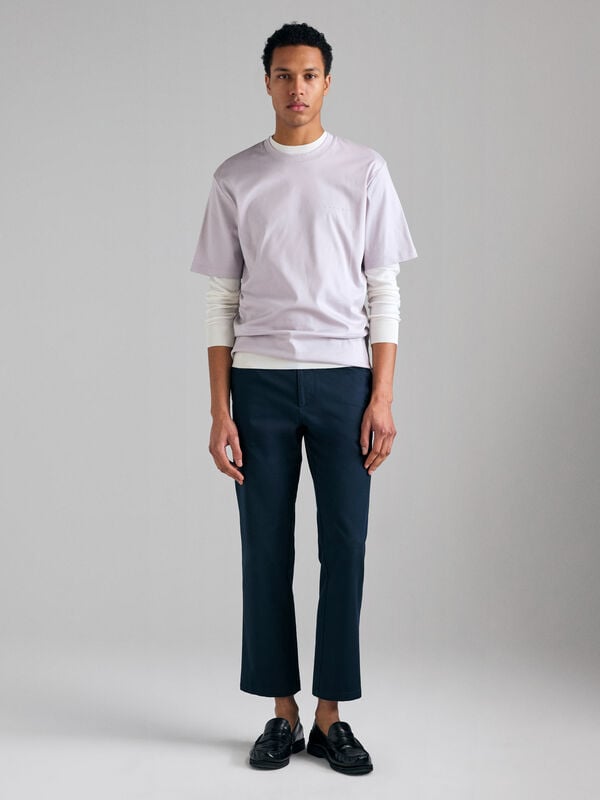 Solid color chino trousers - men's regular fit trousers | Sisley