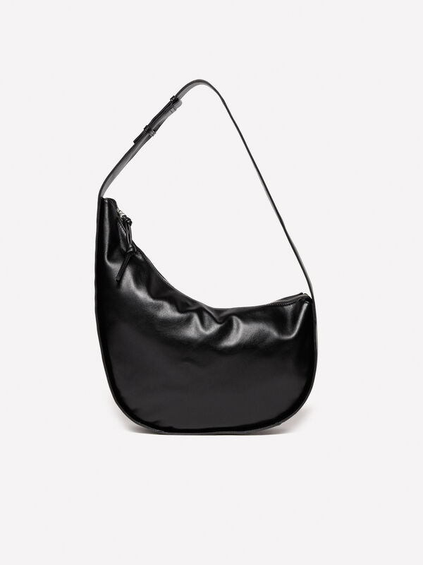 Black half moon shoulder bag - women's shoulder and crossbody bags | Sisley