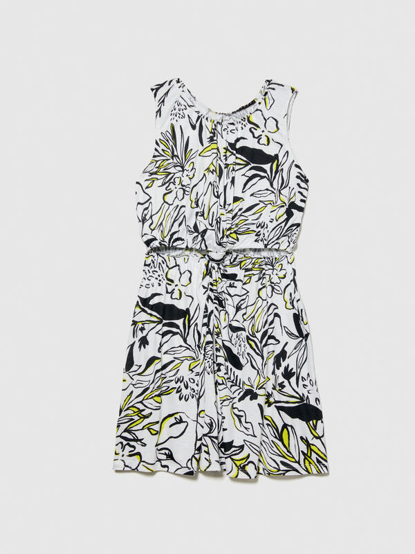 Printed dress with knot - girls' dresses | Sisley Young