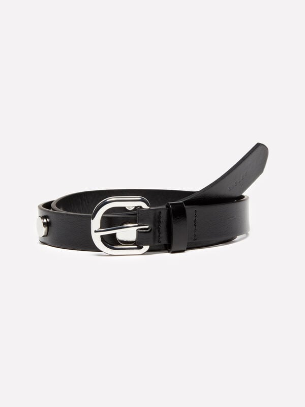Black belt with studs - women's belts | Sisley