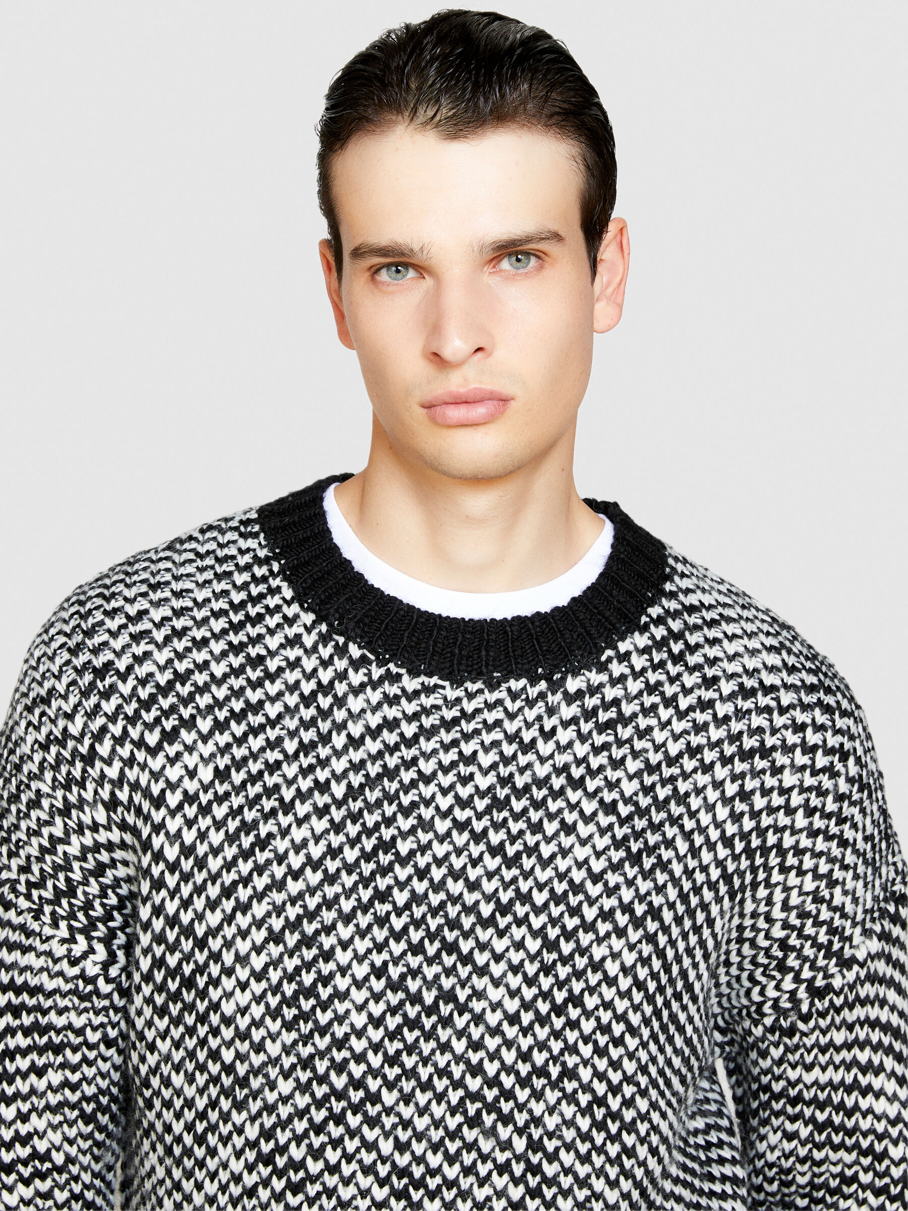 Two tone sweater Black Sisley