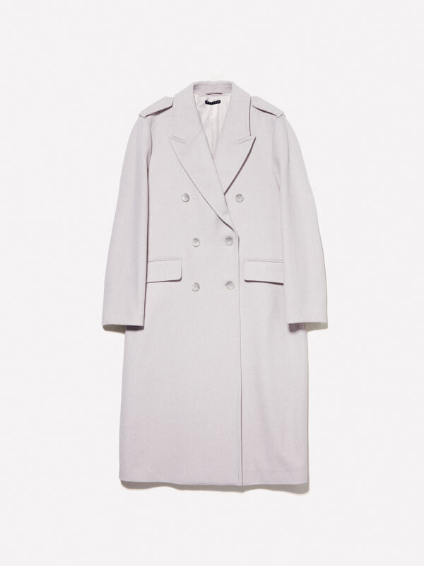 Long cream white coat - women's coats | Sisley