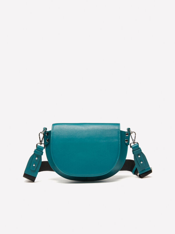 Teal green crossbody bag in 100% leather - women's shoulder and crossbody bags | Sisley