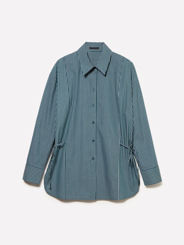 Striped shirt with laces - women's shirts | Sisley