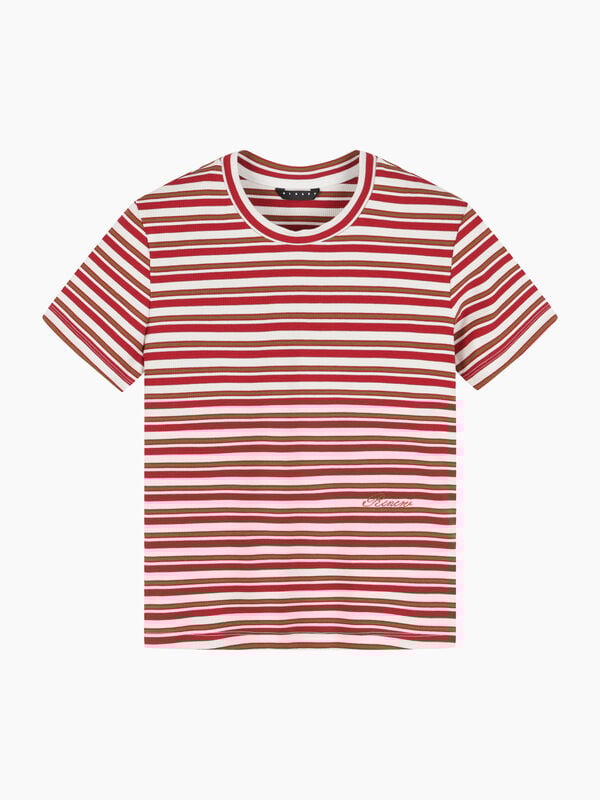 Red striped t-shirt - sisley k short sleeve t-shirt | Sisley K