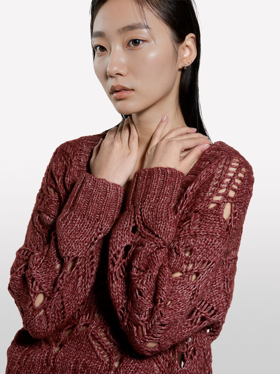 V NECK SWEATER L/S Women image number null