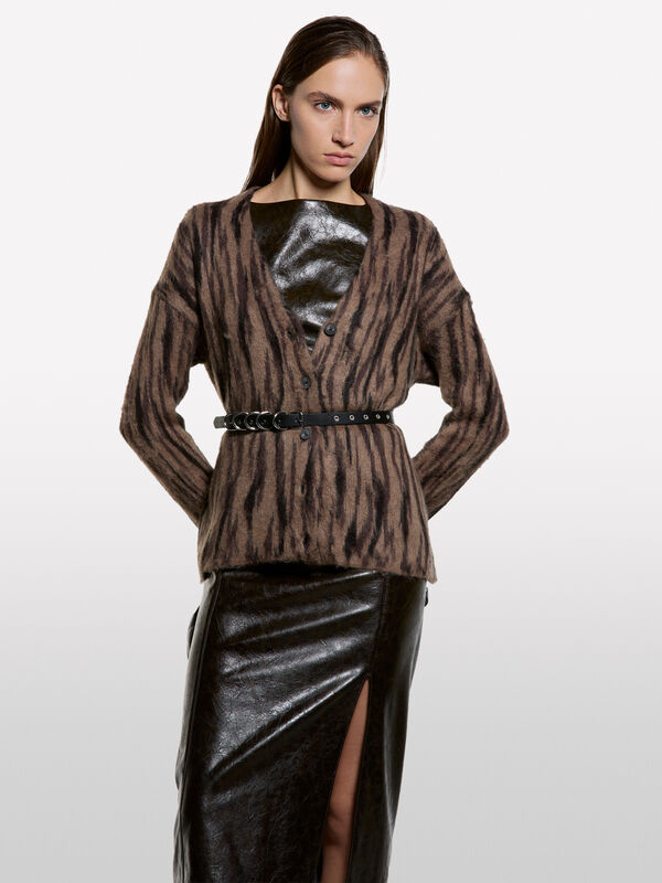 Animal pattern cardigan - women's cardigans | Sisley