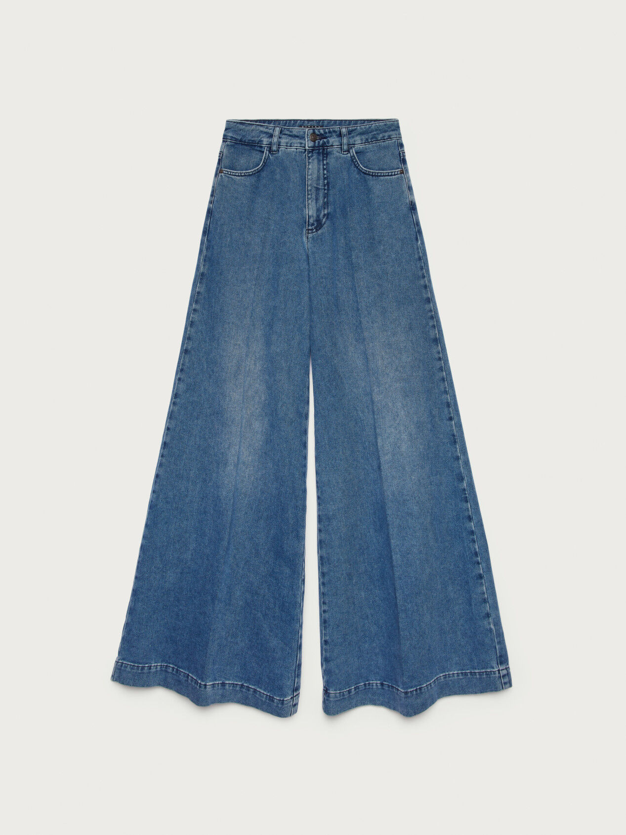 High-waisted palazzo jeans