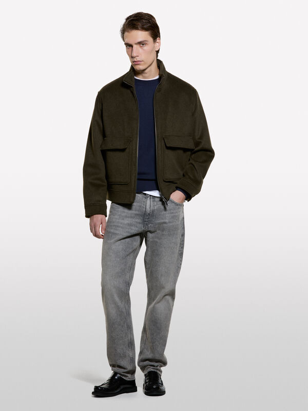 Dark blue crew neck sweater - men's crew neck sweaters | Sisley