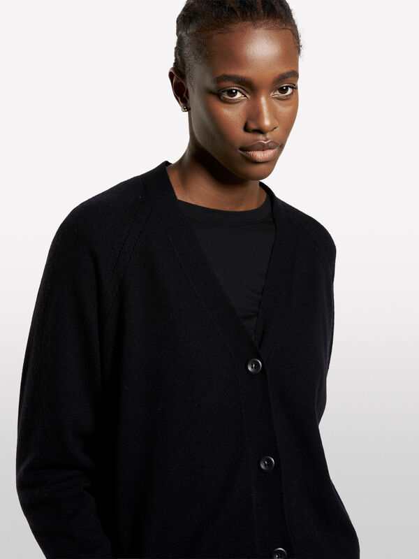 Black oversized cardigan - women's cardigans | Sisley