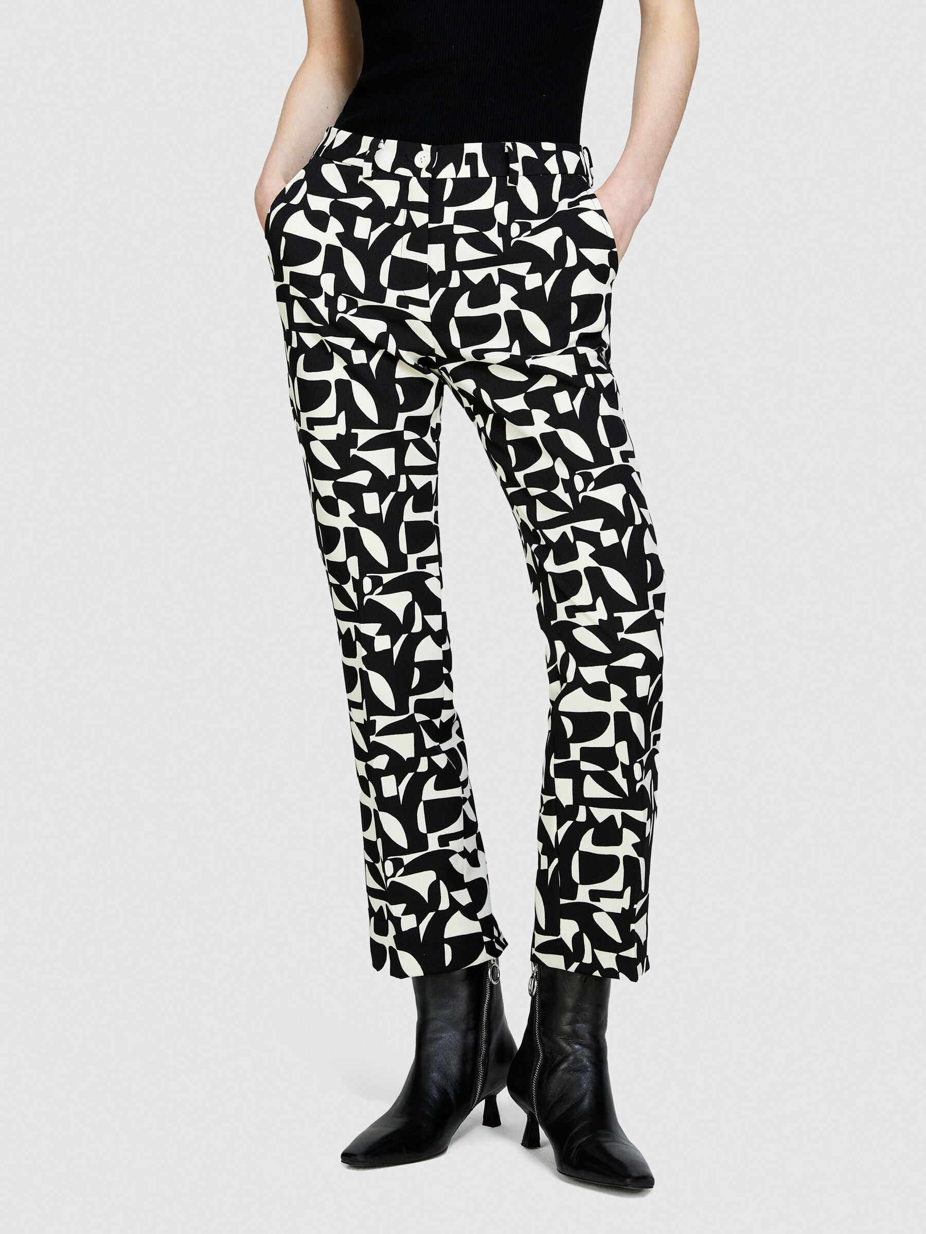 Black and online white cigarette trousers