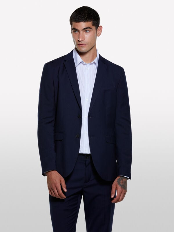 Dark blue tailored blazer - men's blazers | Sisley