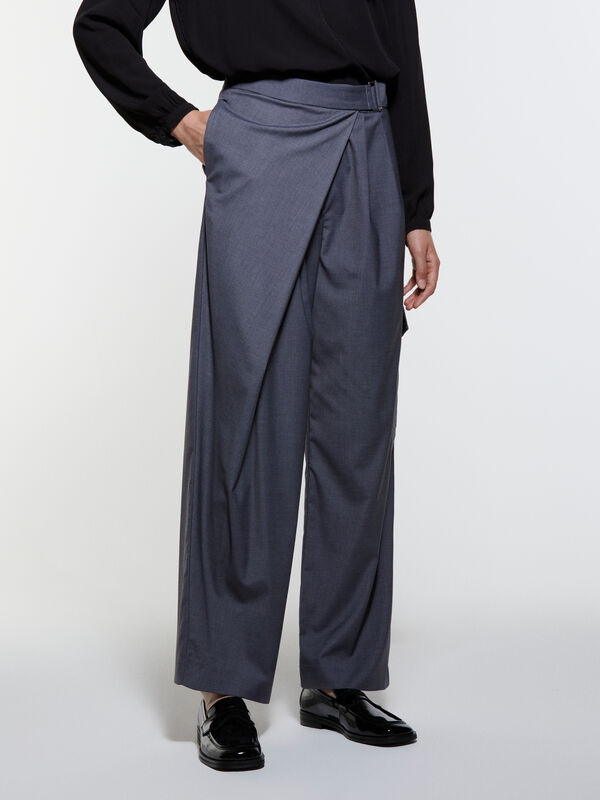 Gray sarong trousers - women's palazzo trousers | Sisley