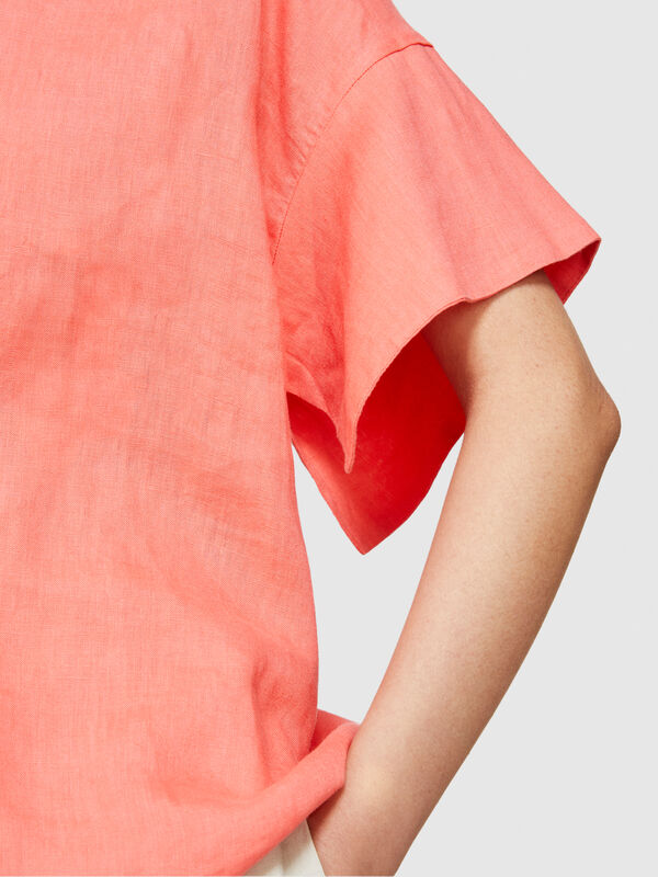 Blouse in 100% linen - women's blouses | Sisley