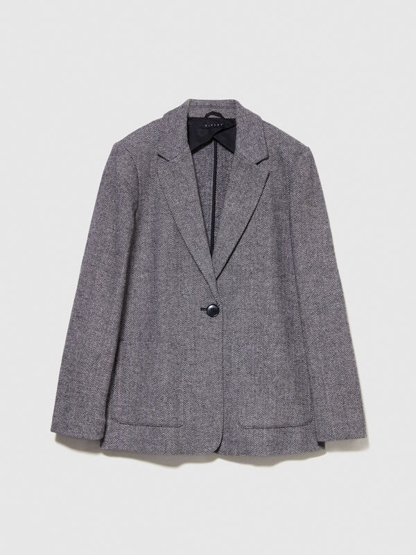 Gray wool blend blazer - women's blazers | Sisley