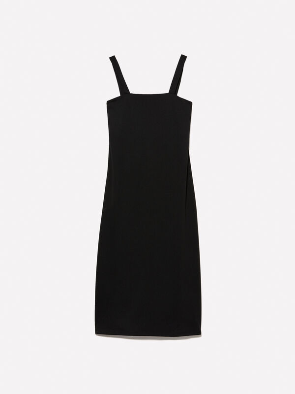 Black dress with porthole - women's midi dresses | Sisley