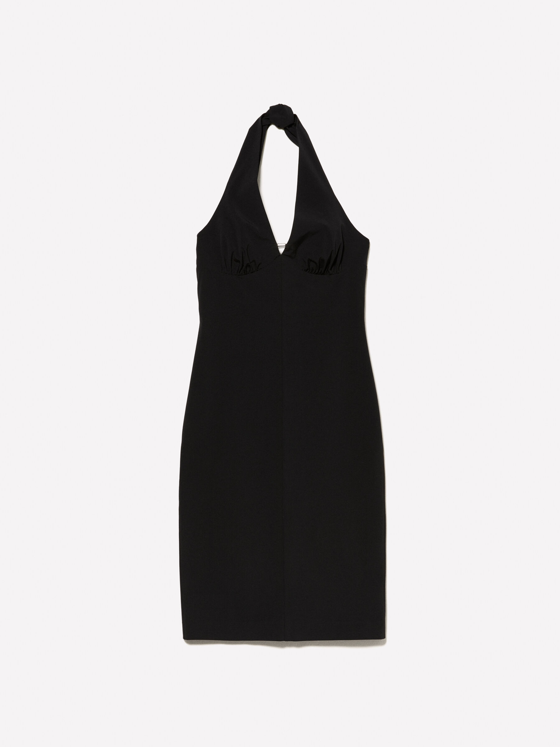 Black sheath dress with halter neckline, Black - Sisley