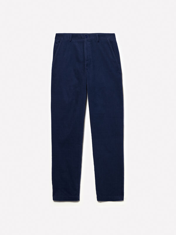 Dark blue corduroy chinos - men's slim fit trousers | Sisley