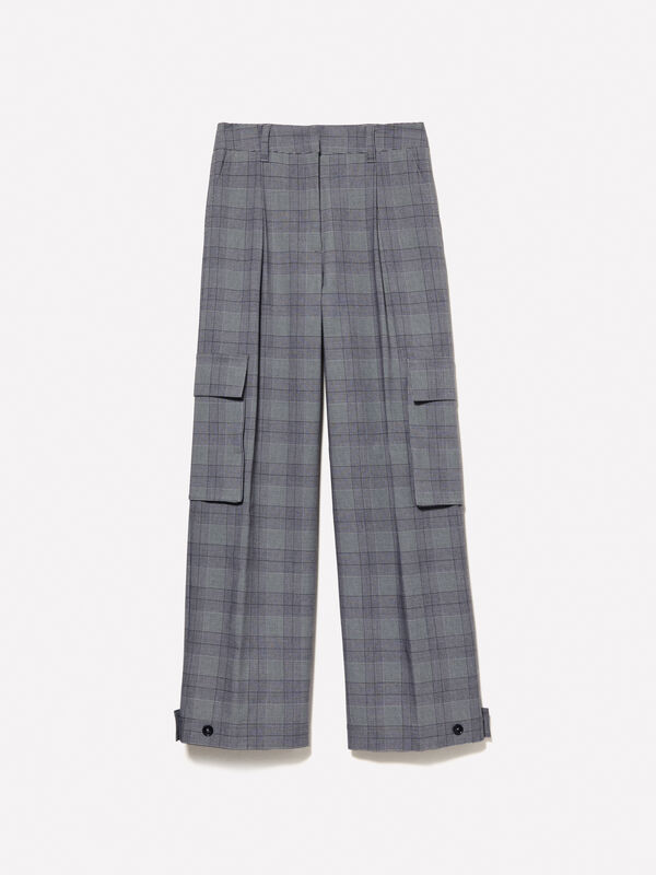 Yarn dyed cargo trousers - women's regular fit trousers | Sisley