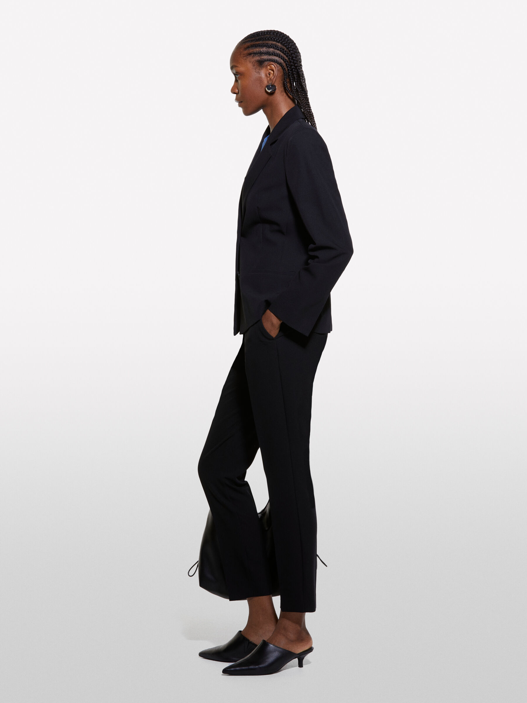 Women's slim fit black blazer hot sale