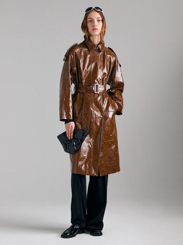 Painted trench coat - women's trench coats & rain coats | Sisley