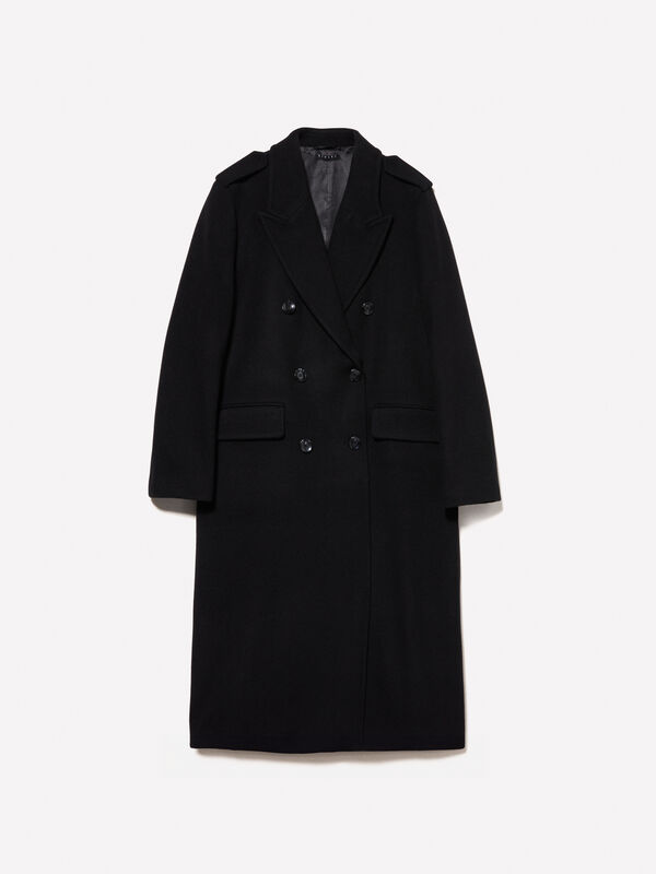 Long black coat - women's coats | Sisley
