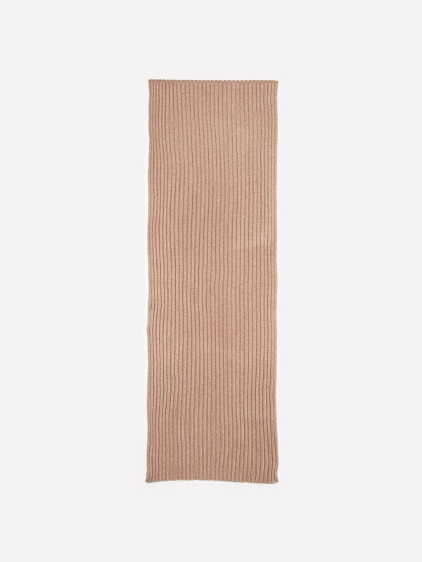 Dark beige knit scarf - men's scarves and foulards | Sisley