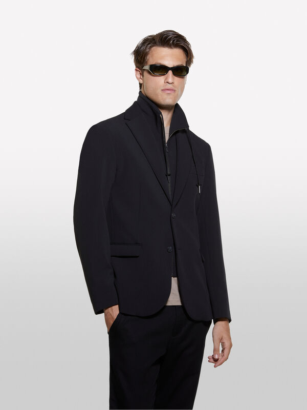 Black blazer with inner bib - men's blazers | Sisley