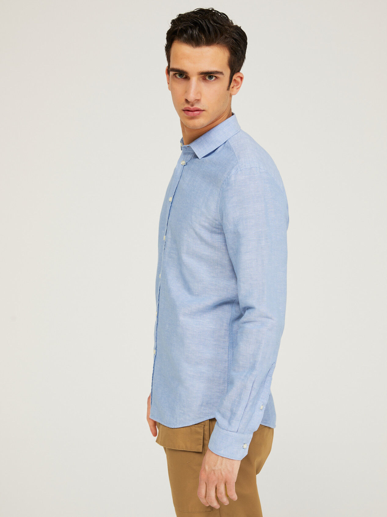 Shirt in cotton and linen