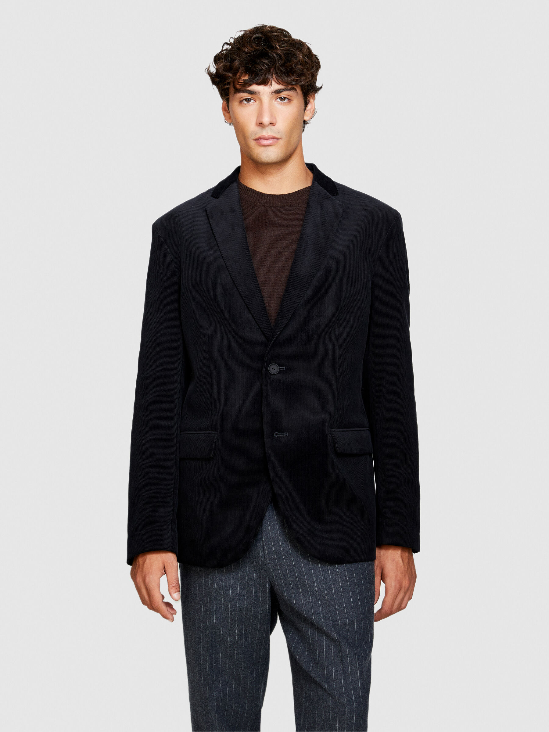 Mens corduroy top blazer black