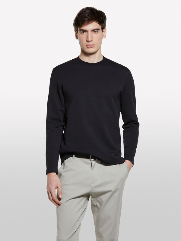 Black long sleeve t-shirt with patch - men's long sleeve t-shirts | Sisley