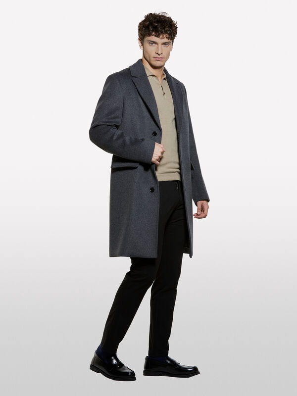 Camel knit polo - men's v-neck sweaters | Sisley