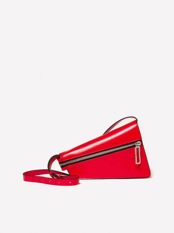 Red asymmetric bag with shoulder strap - women's shoulder and crossbody bags | Sisley