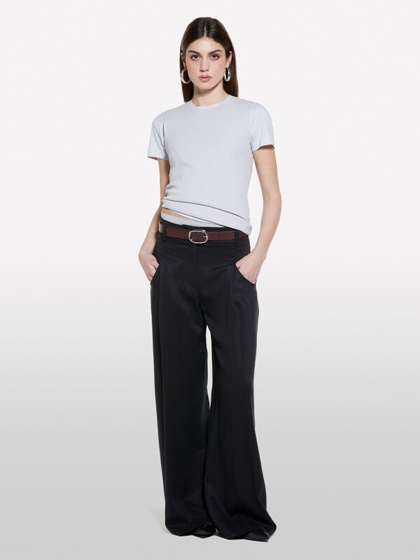 Black flowy trousers - women's palazzo trousers | Sisley