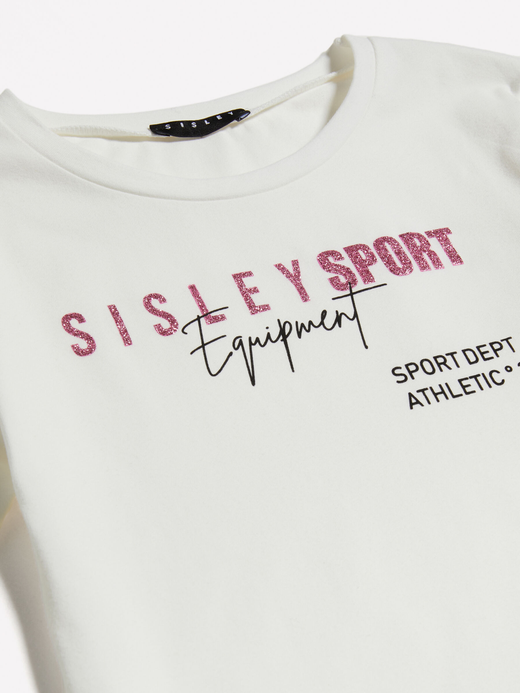 White t shirt with glitter print