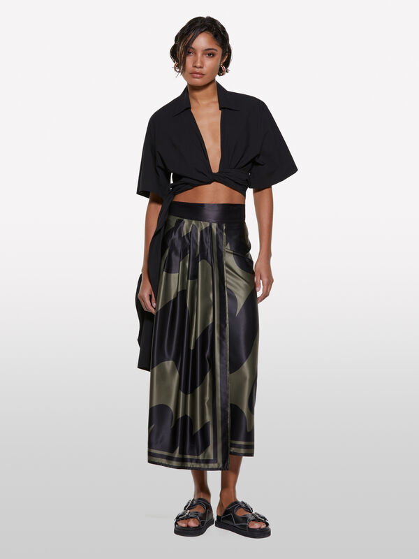 Black twisted shirt - women's shirts | Sisley