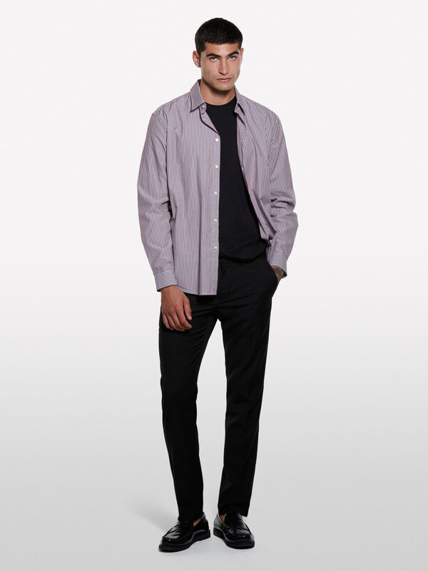 Black tailored trousers - men's slim fit trousers | Sisley