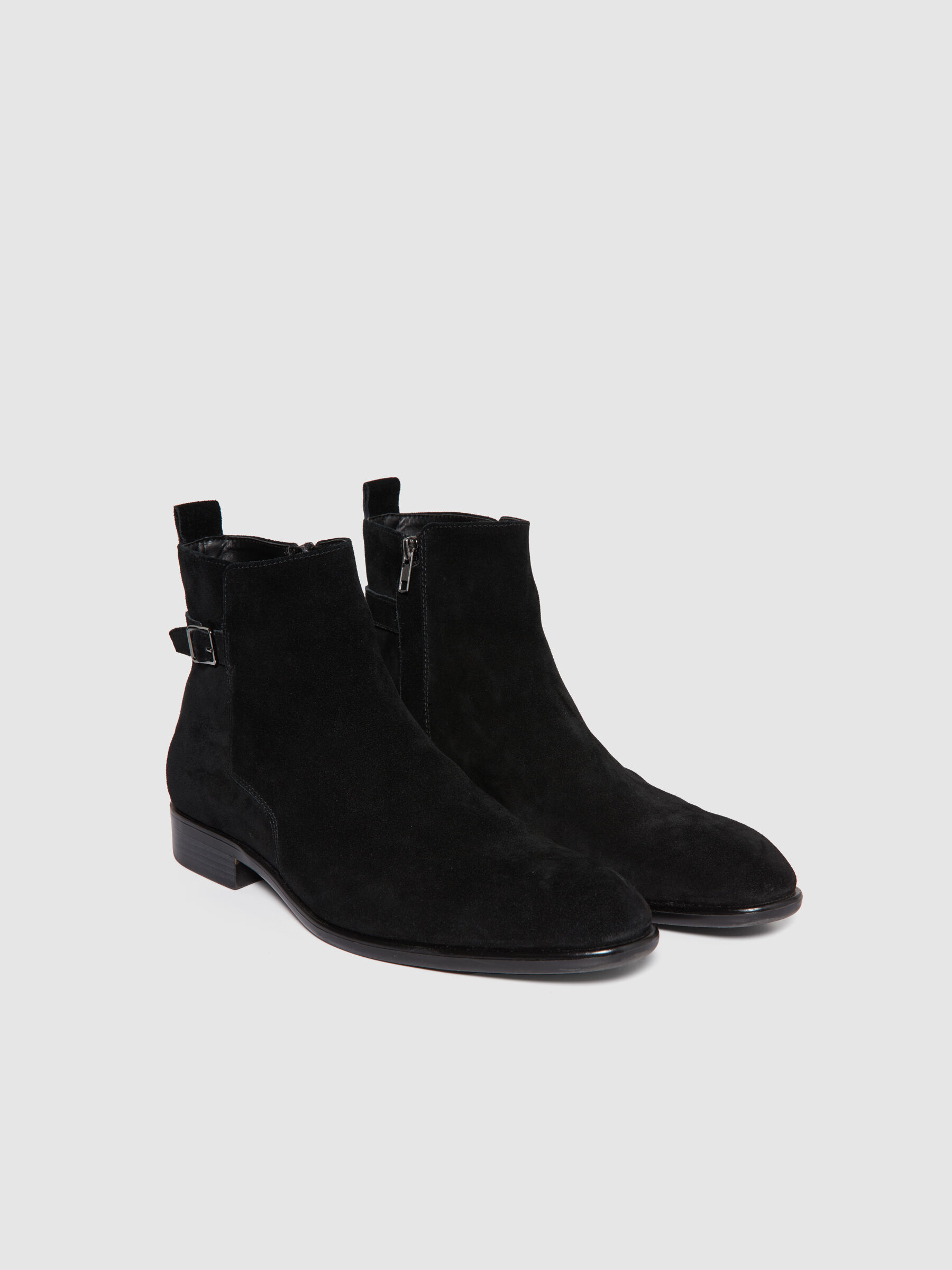 Suede boots men sale black