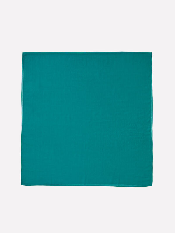 Teal green scarf in silk blend - women's scarves and foulards | Sisley