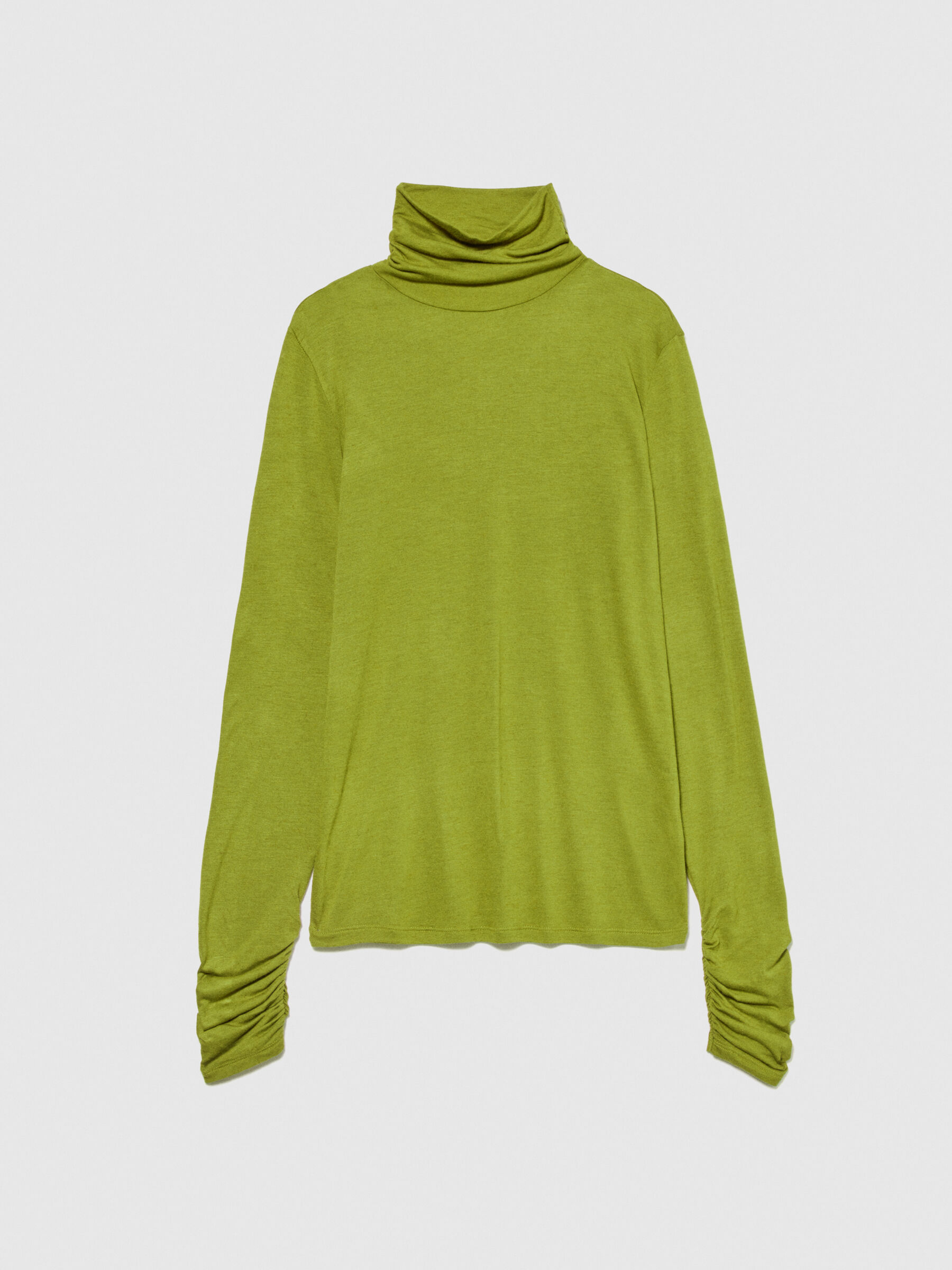 High neck t shirt with curl Olive Green Sisley
